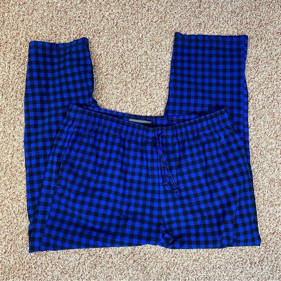 Nautica Other - Nautica Mens Flannel Pajama Pants Blue Black Gingham XL